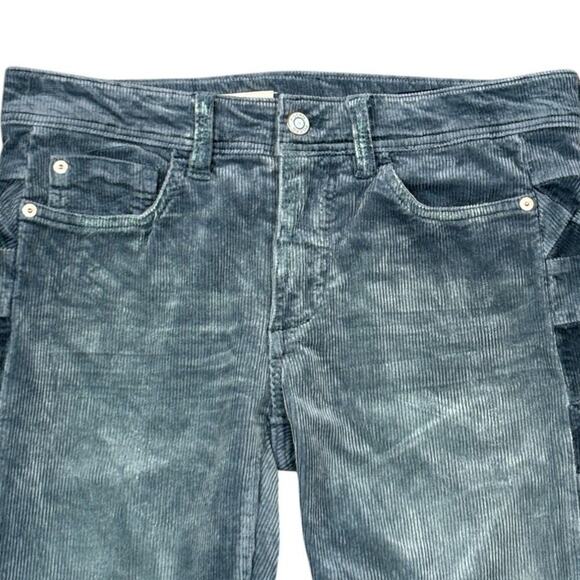 Anthropologie Pilcro Slim Boyfriend Crop Corduroy Pants Blue Size 26 Petite - Picture 3 of 9